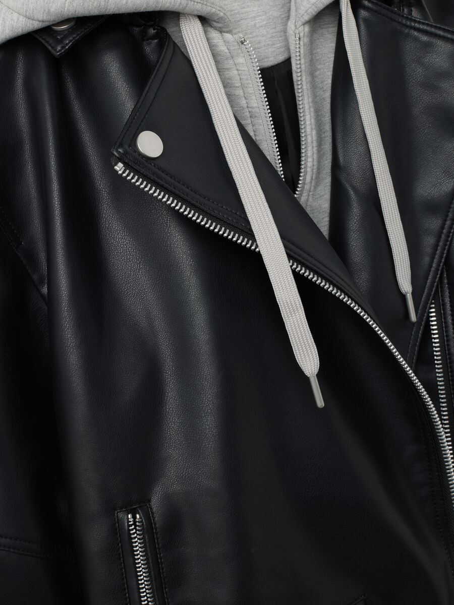 Black biker jacket with zip_5