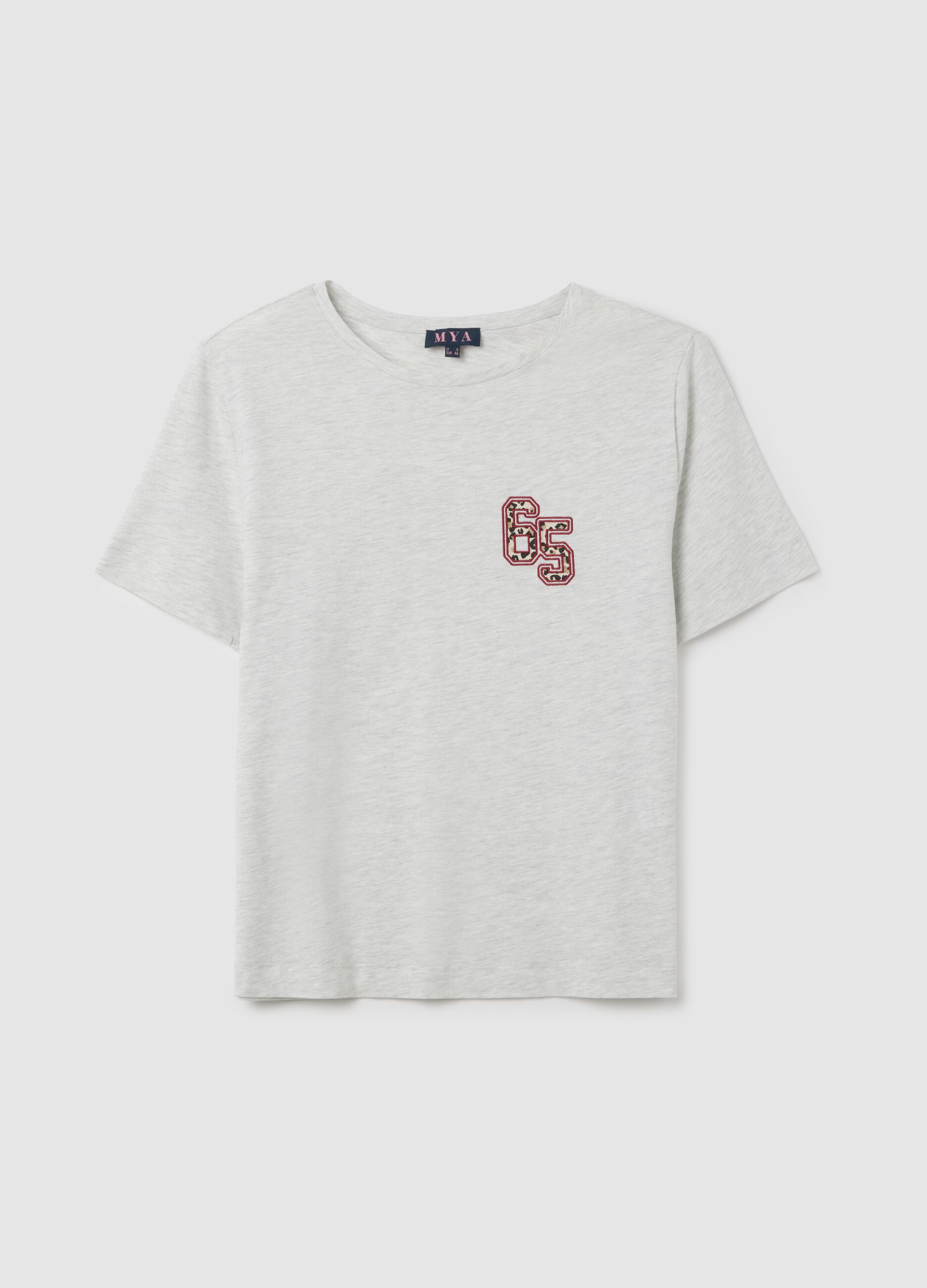 Grey women's pure cotton T-shirt