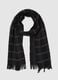 Black checkered cotton blend scarf_0