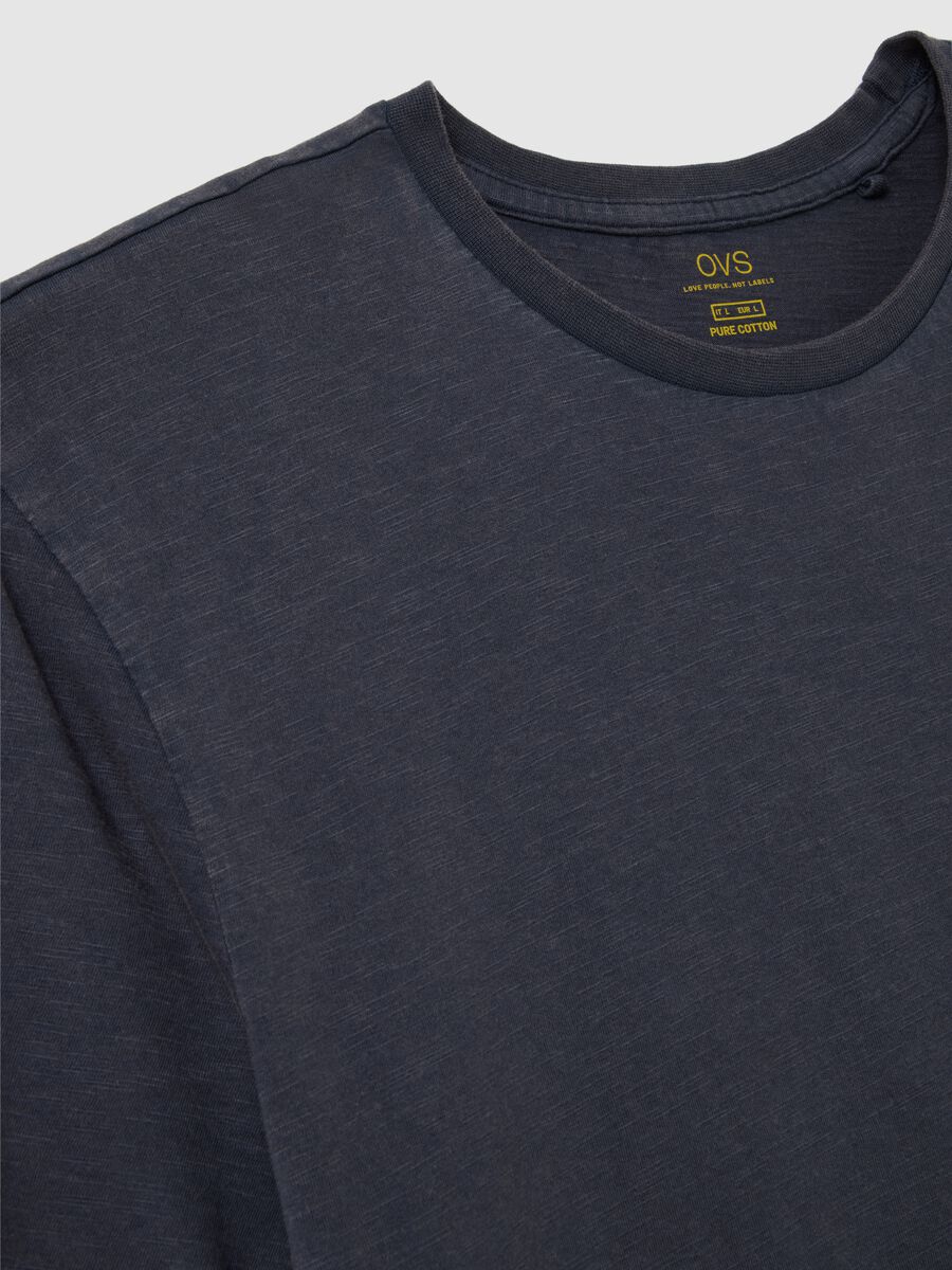 Men's blue pure cotton T-shirt, regular fit_5