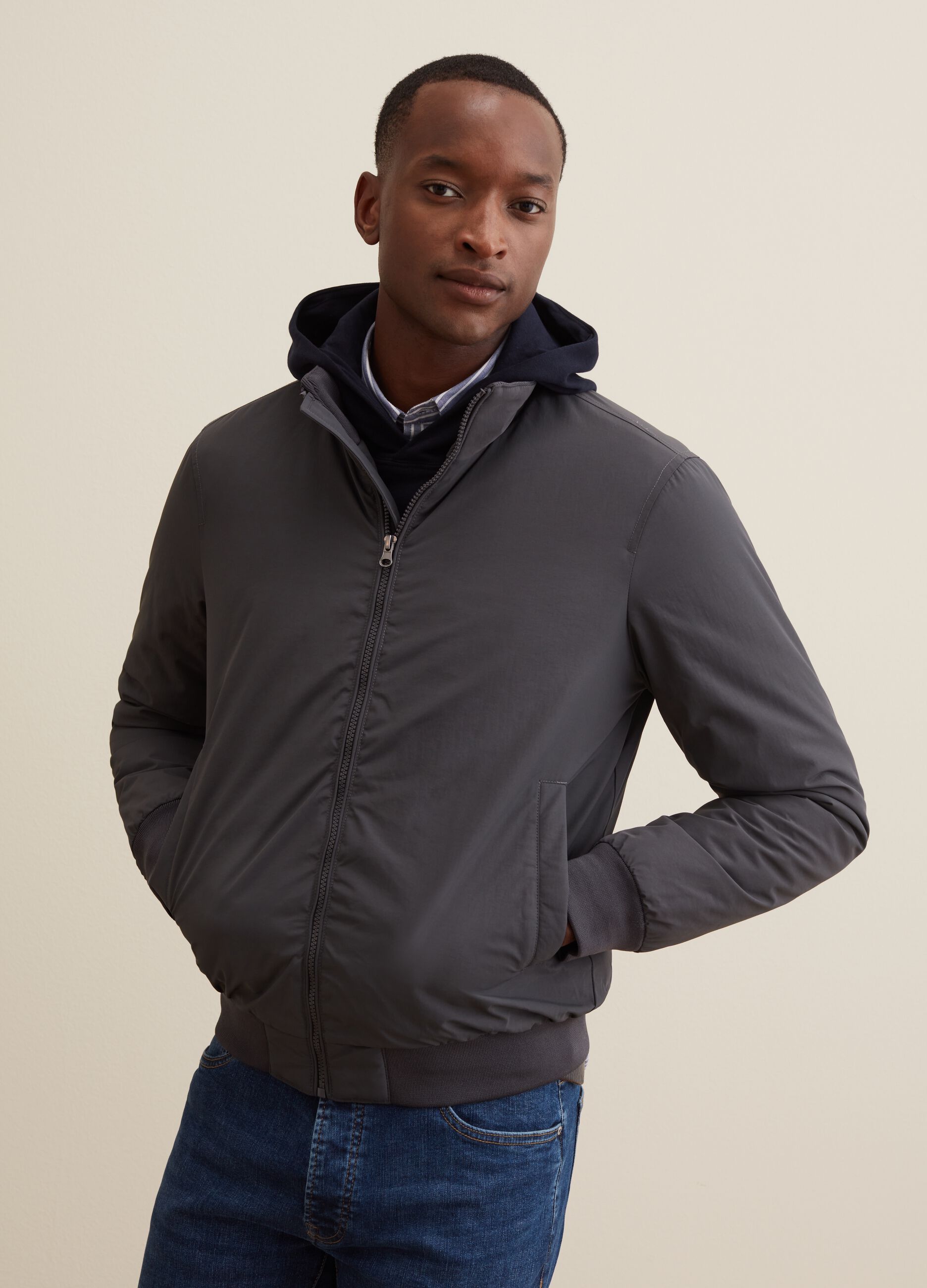 Bomber full-zip a collo alto_0