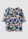 Blusa bianca in cotone elasticizzato con fantasia floreale regular fit_2