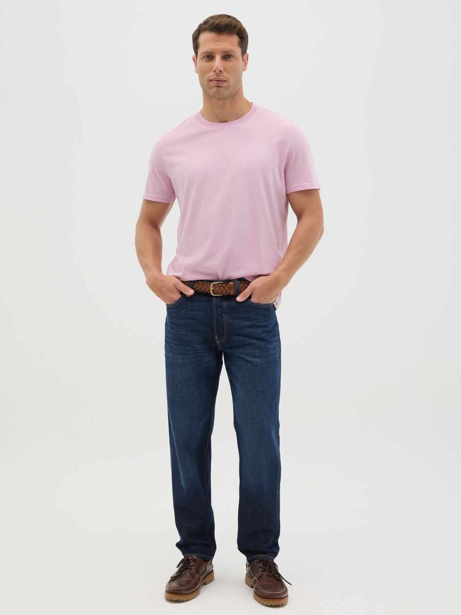 Men’s pink regular fit T-shirt in 100% cotton_1