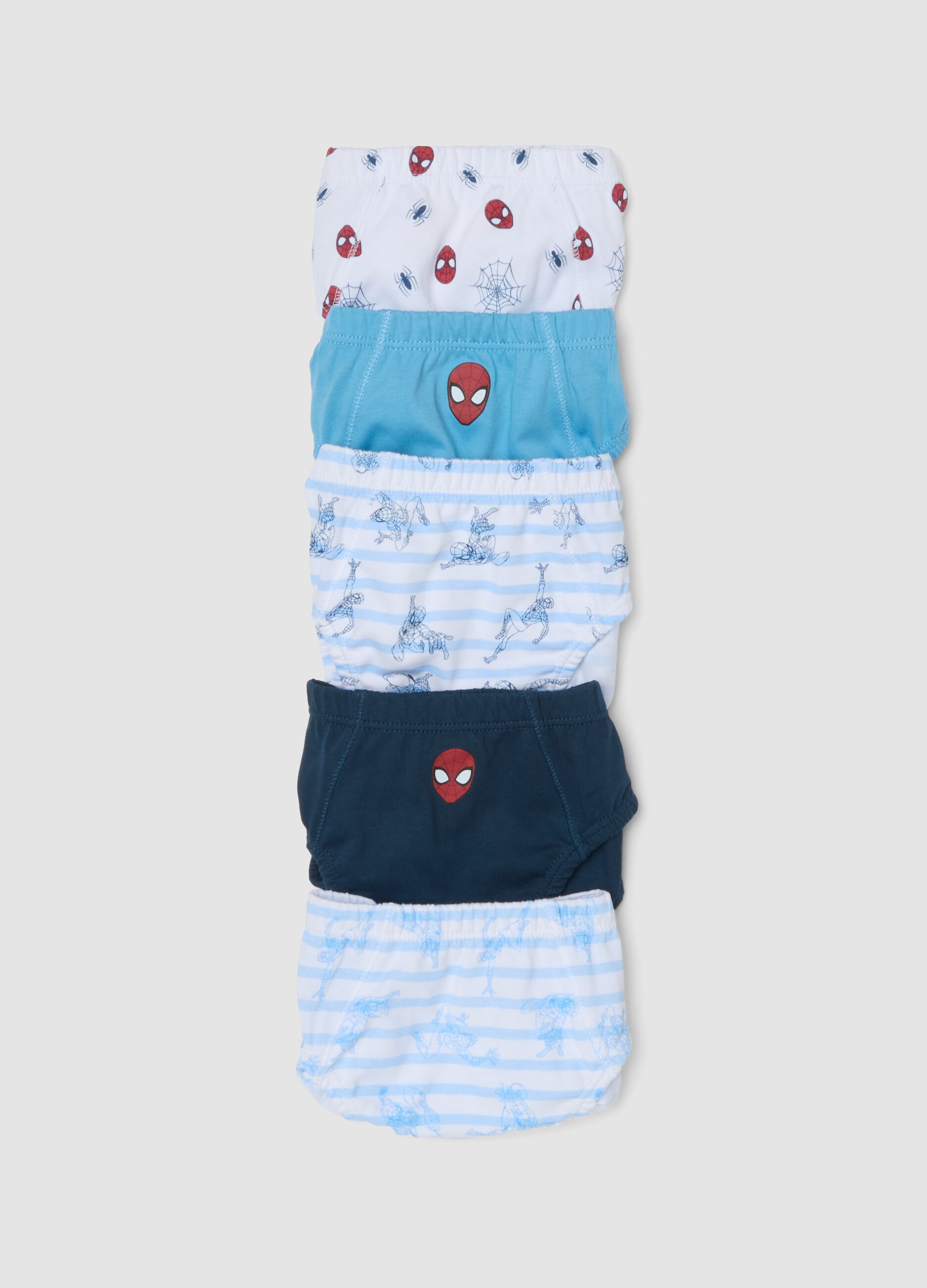 Pack of five multicolour organic cotton briefs