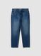Regular tapered pure cotton denim jeans_0