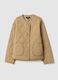 Beige padded regular fit jacket with buttons_4