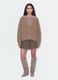 Cardigan marrone in lana elasticizzata con scollo profondo a V over fit_0