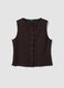 Gilet marrone in punto Milano di viscosa elasticizzata regular fit_4
