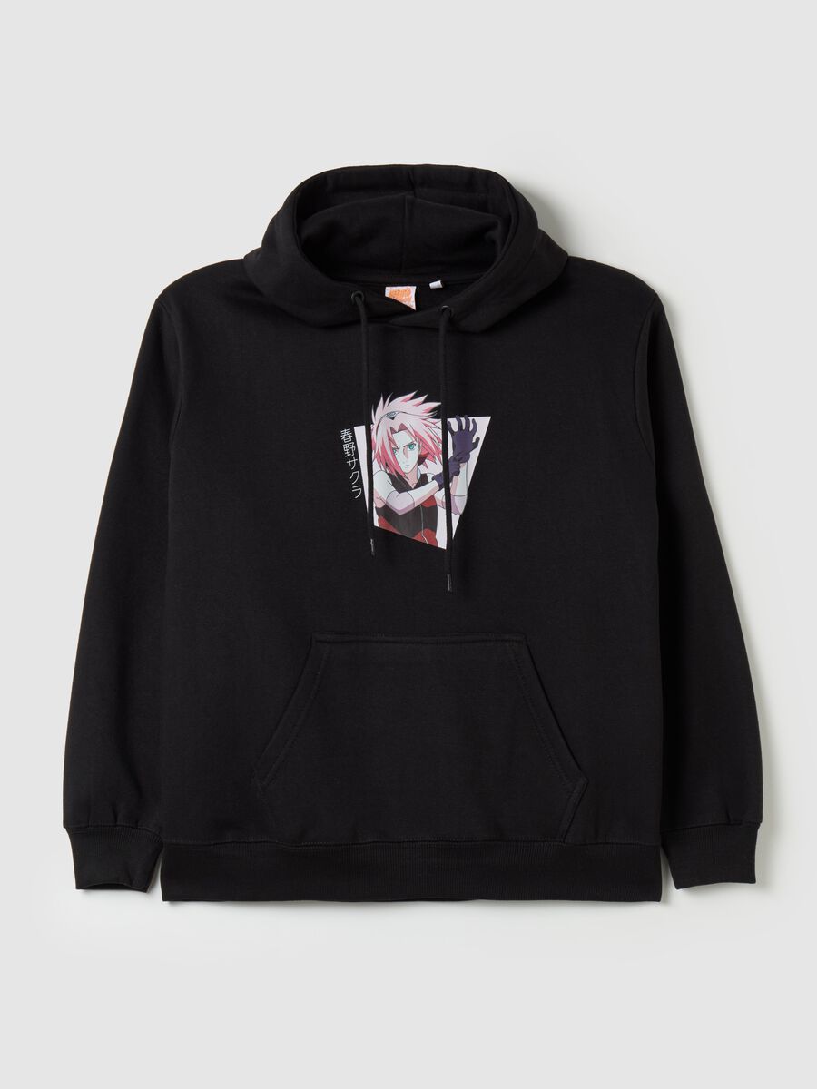 Sweatshirt with hood and Sakura print_4