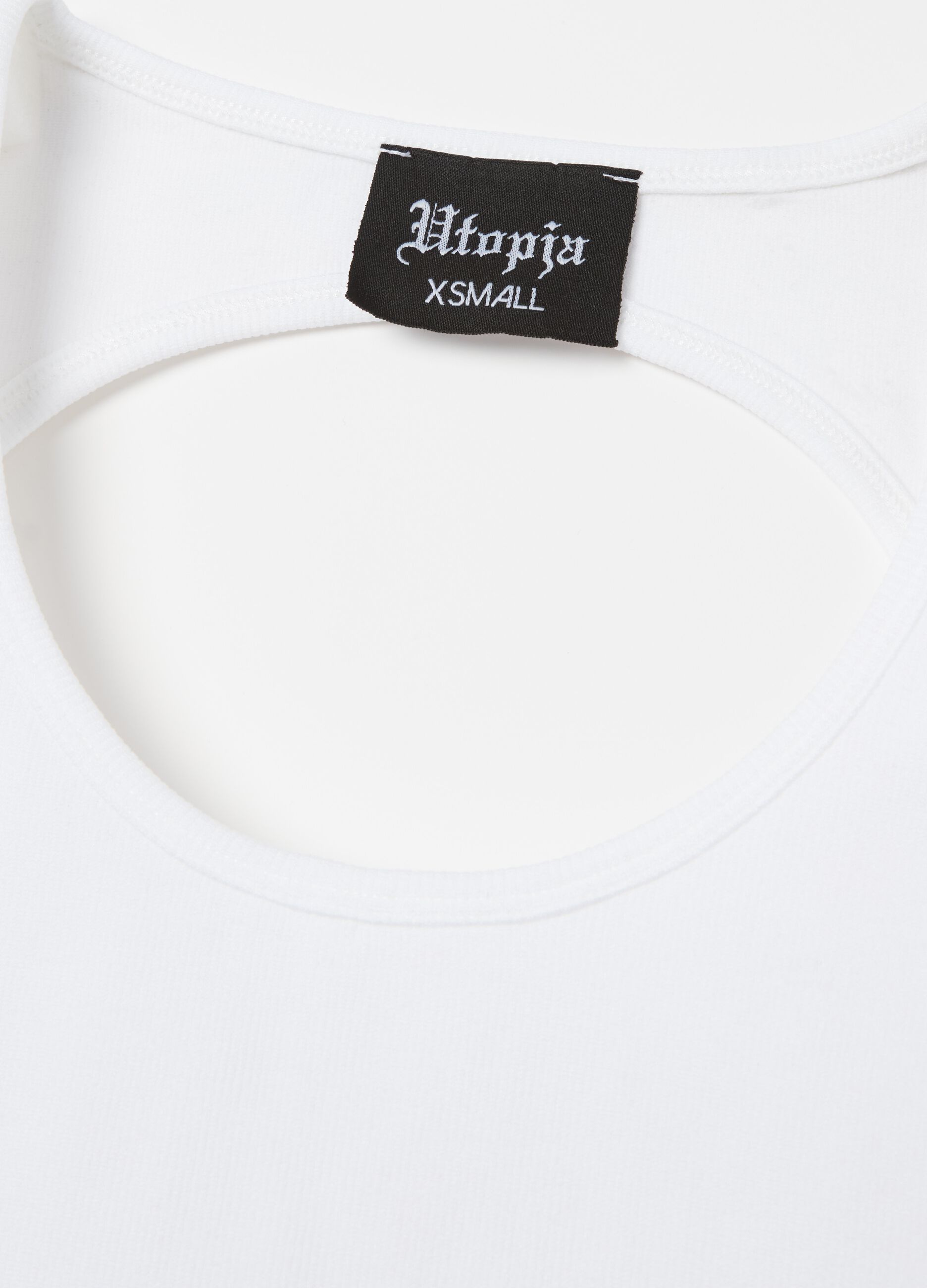 Cut Out Crop Long-sleeved White