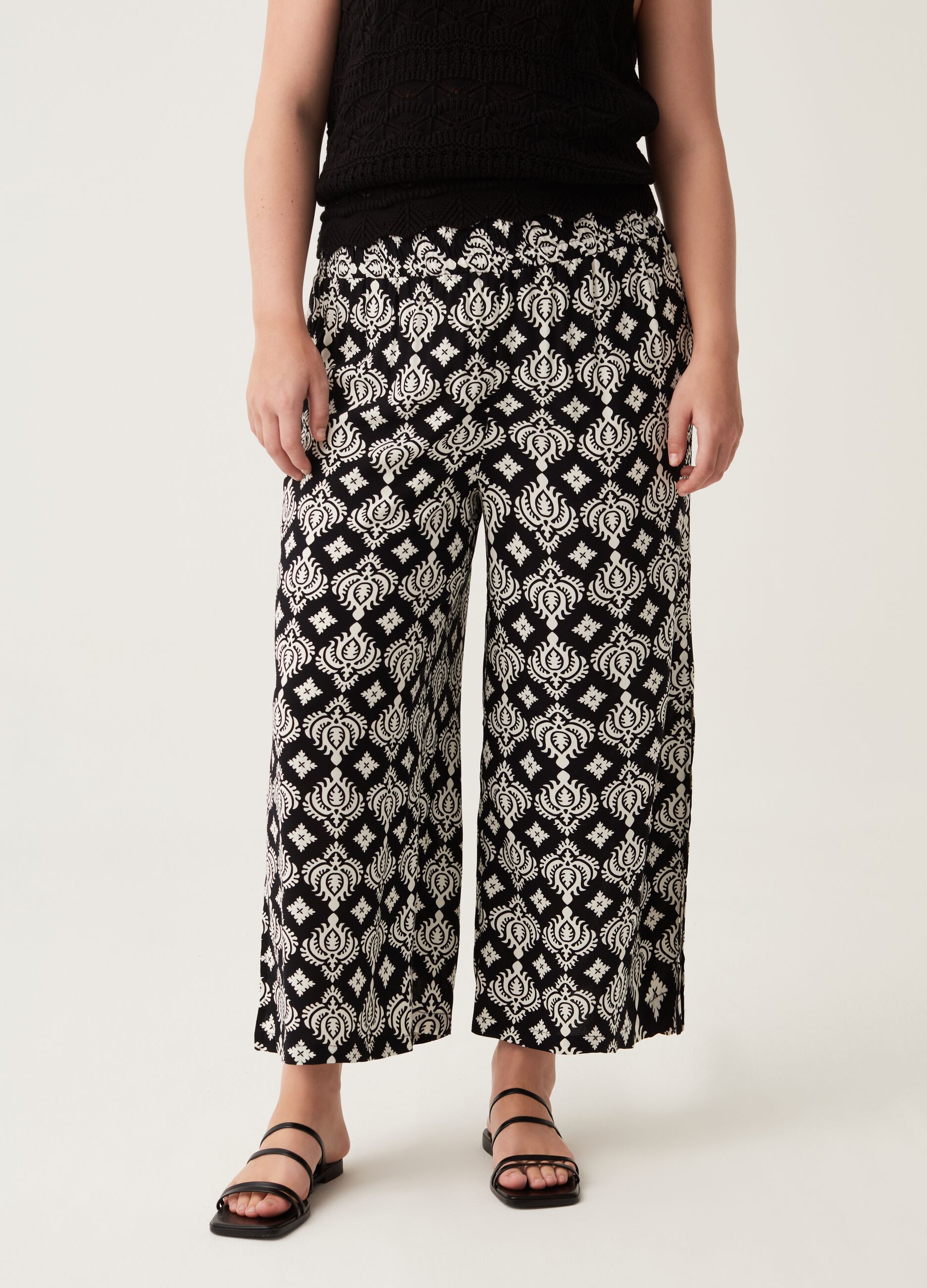 Pantaloni wide leg con spacchi Curvy MYA_1