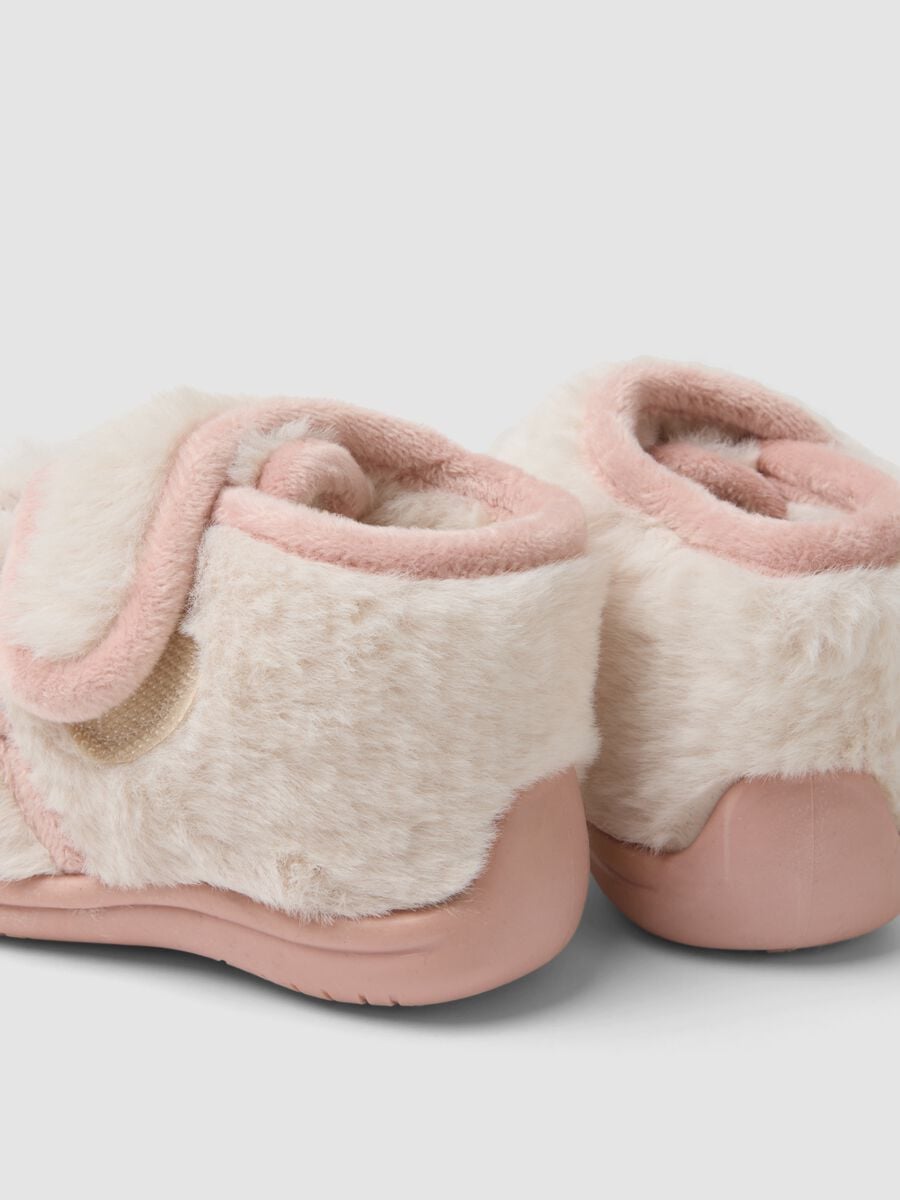 Pantofole rosa con motivo animaletto per neonata e bimba_2