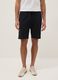 Black pure cotton regular-fit shorts with drawstring_1