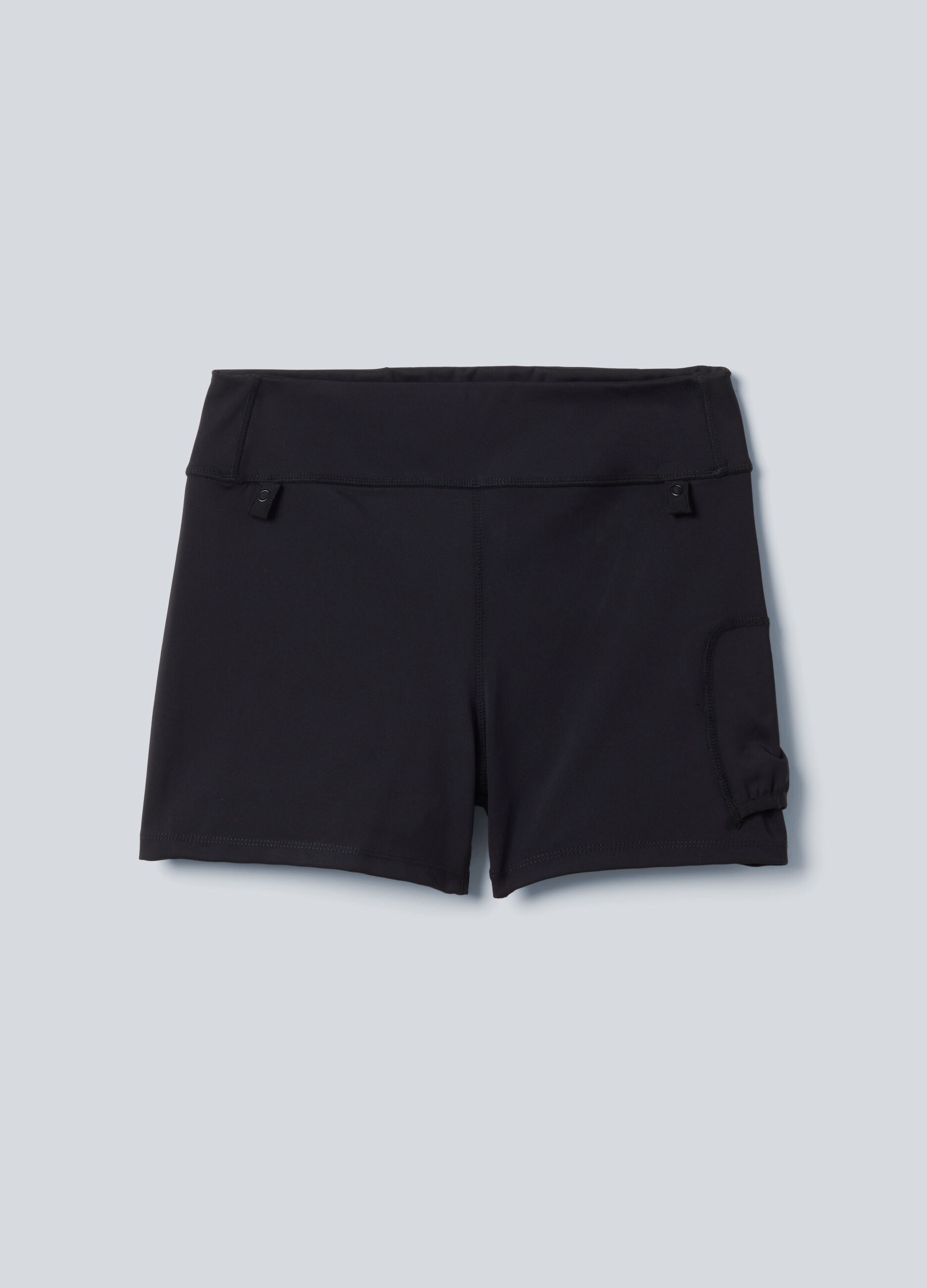 Black ALTAVIA COURT pleated sports shorts in stretch fabric with removable inner short