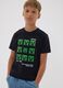 Black pure cotton Minecraft print T-shirt for boys_1