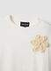 White pure cotton regular-fit T-shirt with floral appliqu&eacute;_1