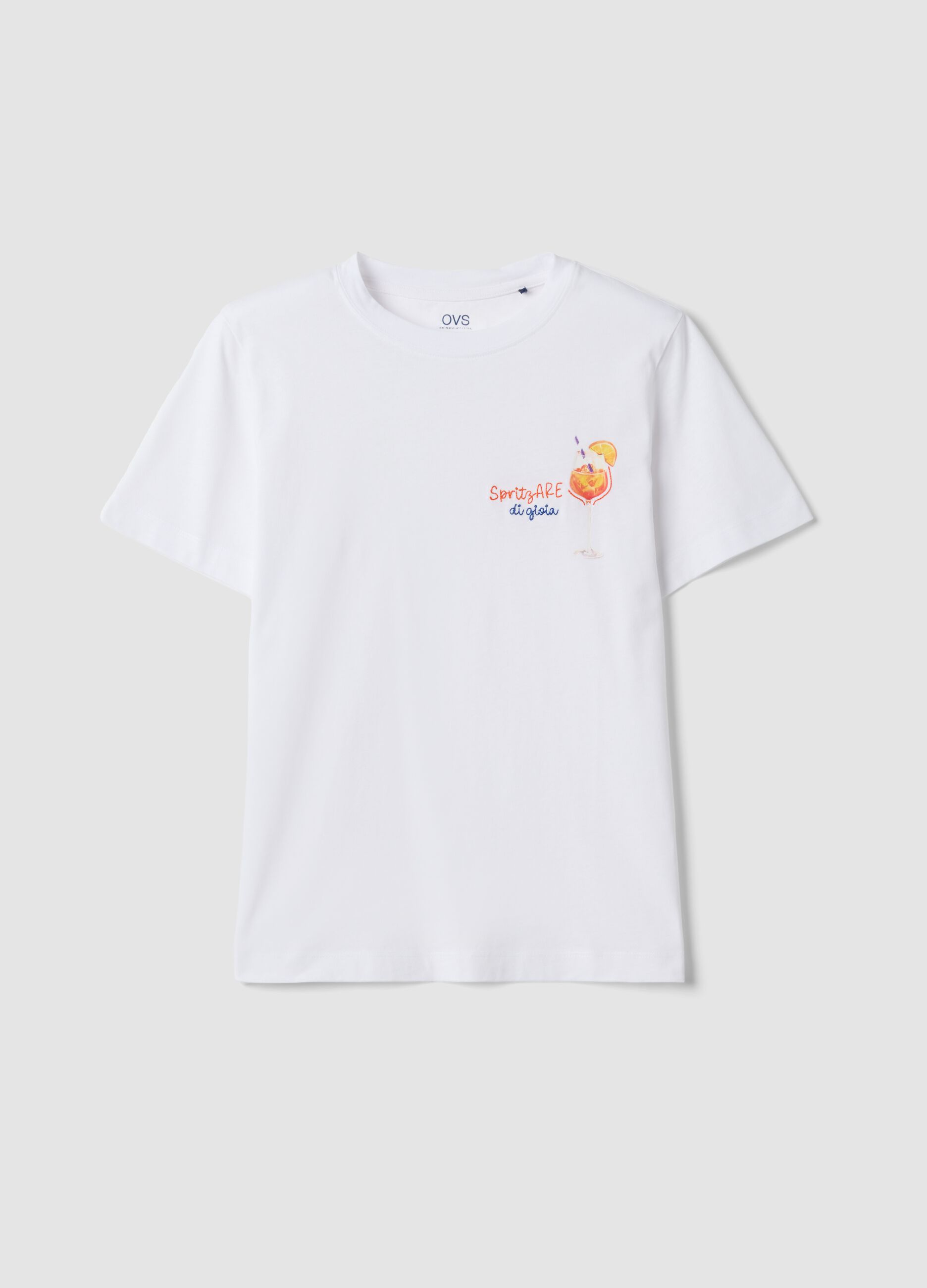 White pure cotton short-sleeve T-shirt