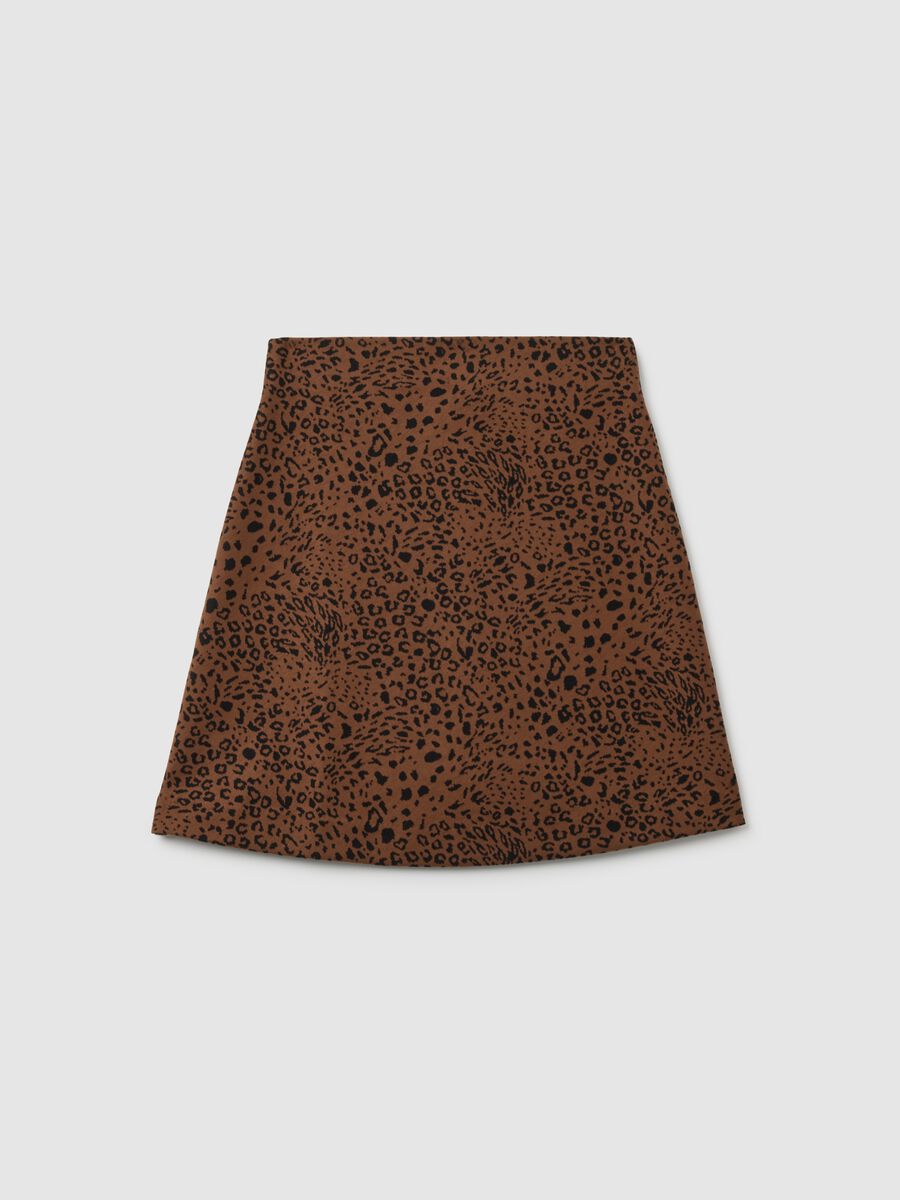 Animal print brown maternity skirt in knitted fabric_4