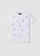 White pure cotton T-shirt with star embroidery_4