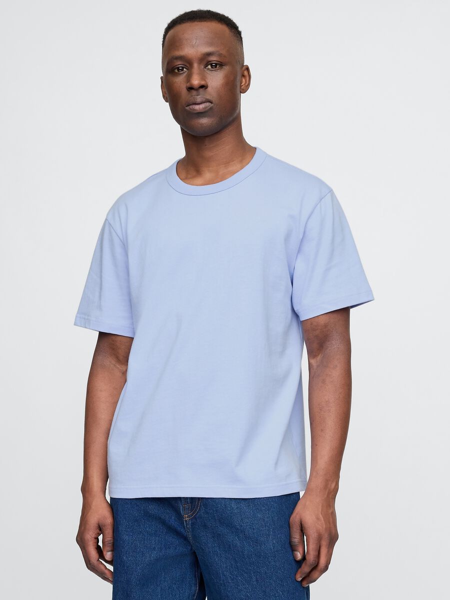 T-shirt azzurra a maniche corte in cotone Gap_0