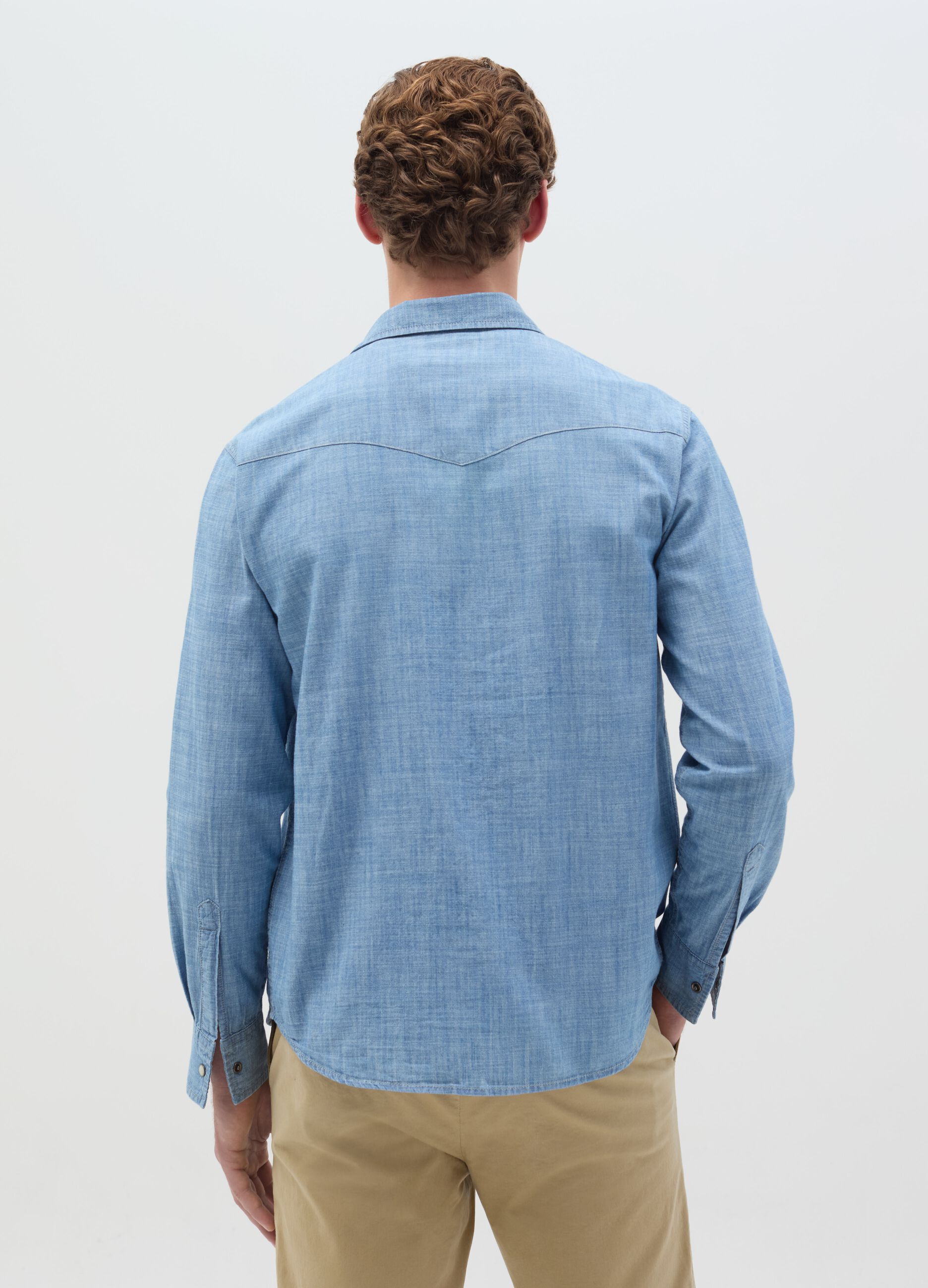 Denim shirt with pockets