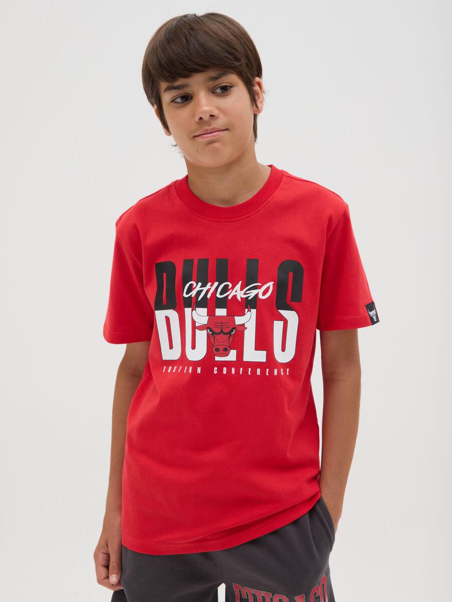 T-shirt da ragazzo in puro cotone rosso regular fit_0