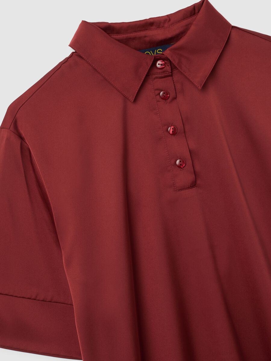 Camicia in satin rossa regular fit_5