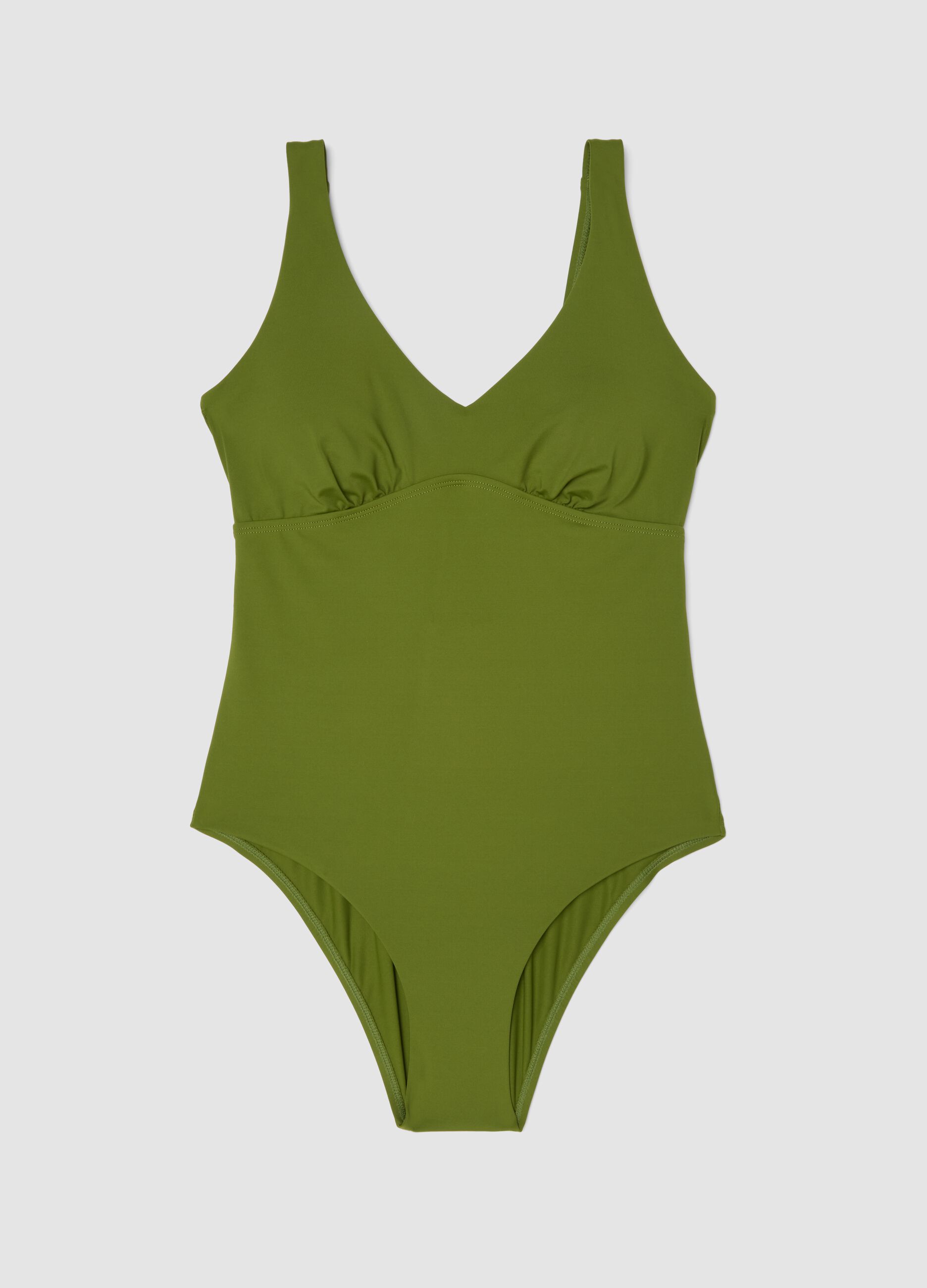 Green stretch fabric swimsuit