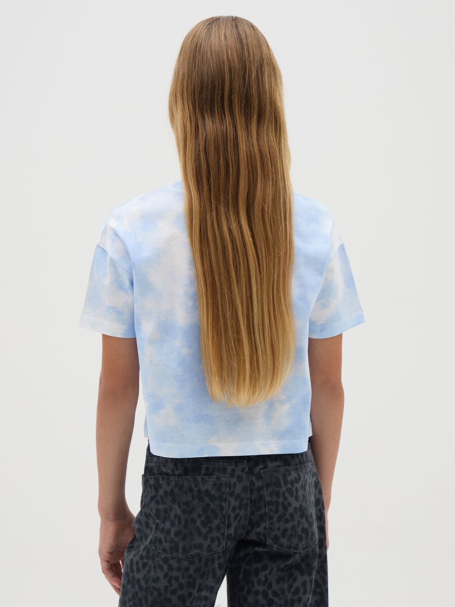 Girls' pure cotton sky blue t-shirt, regular fit_1