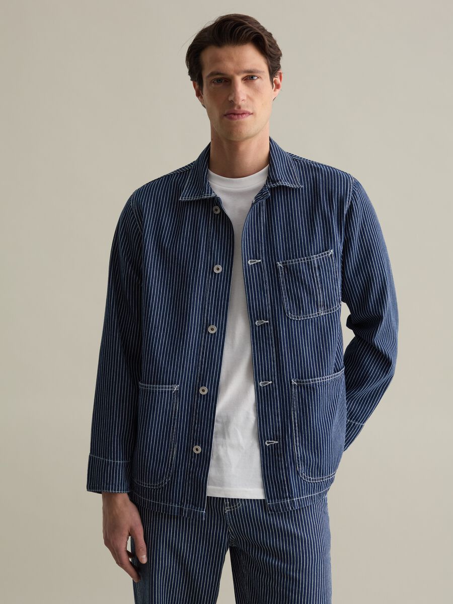 Pinstriped worker shacket_0