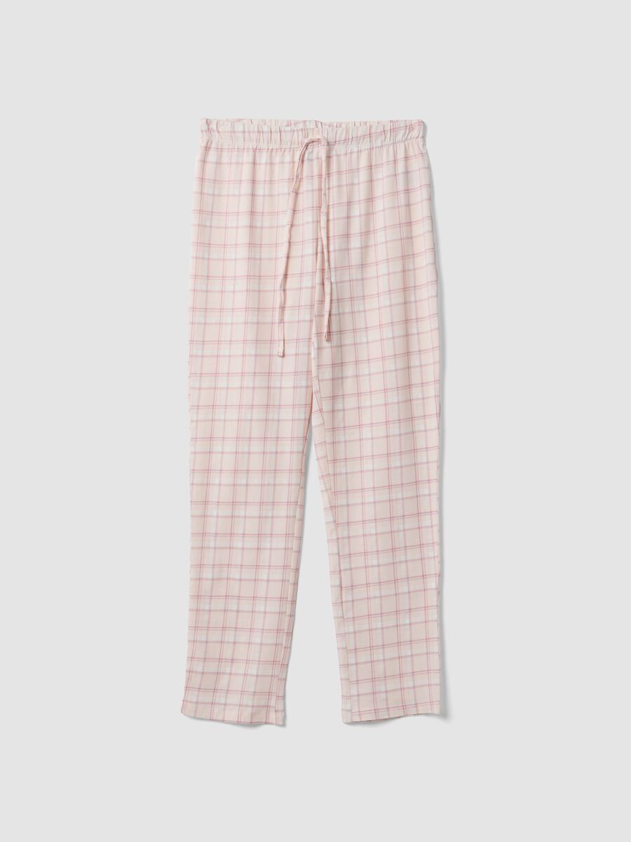 Pantaloni pigiama multicolor in puro cotone organico a quadri_4
