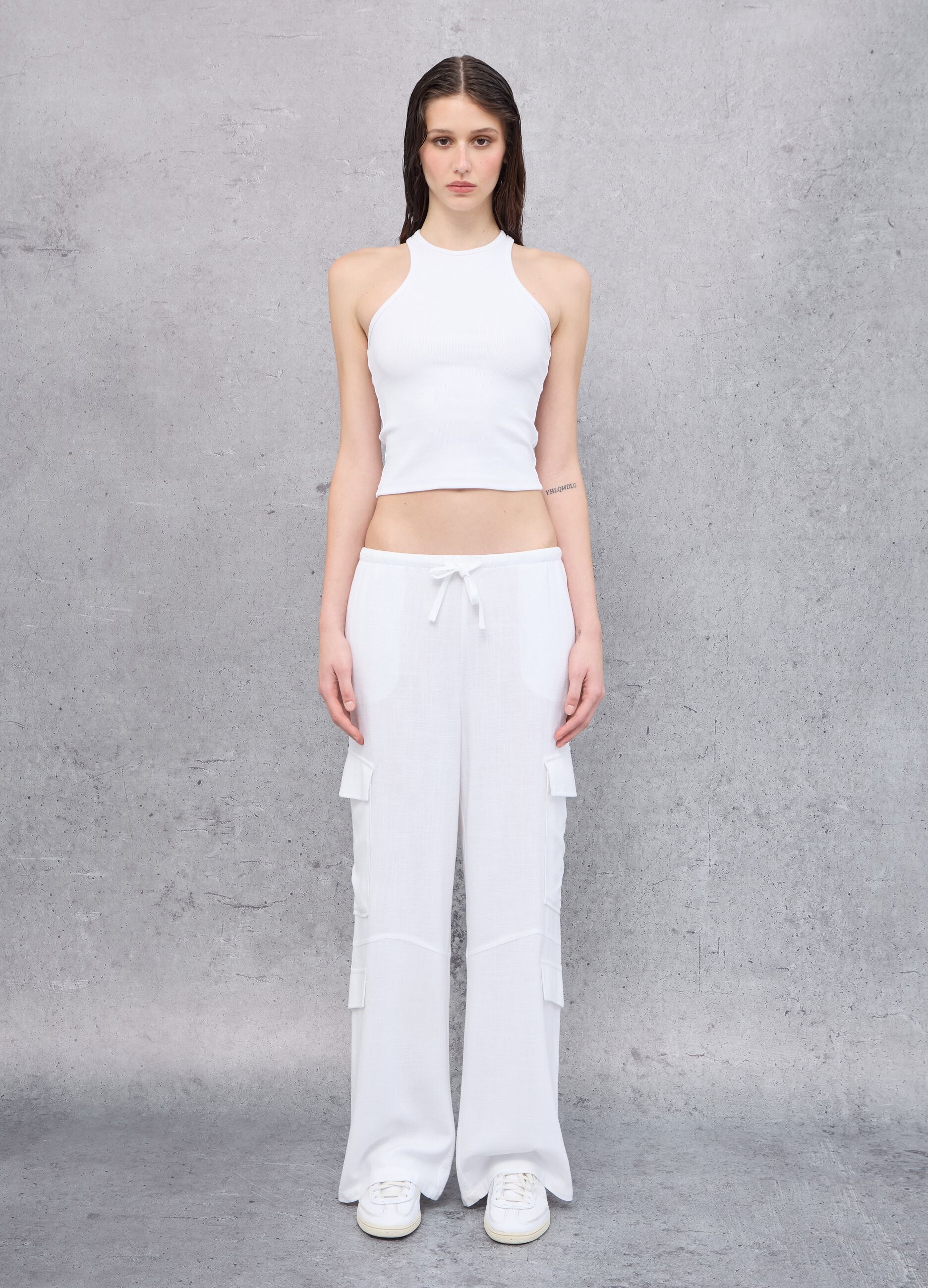 White Crew Neck Tank Top