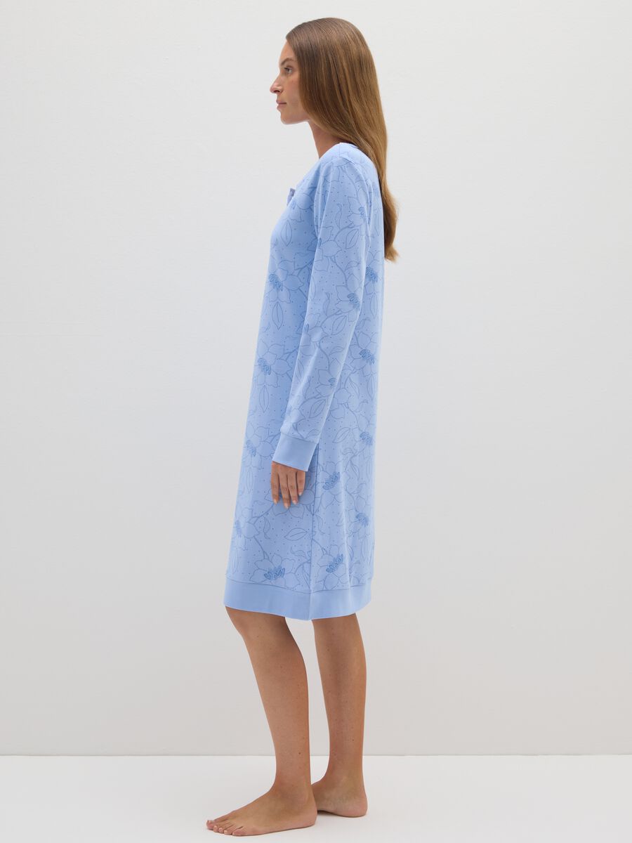 Light blue pure cotton nightdress_1