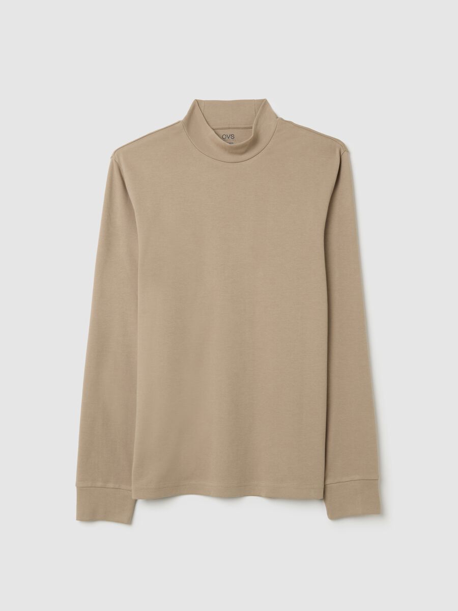 Maglia in puro cotone beige regular fit_4