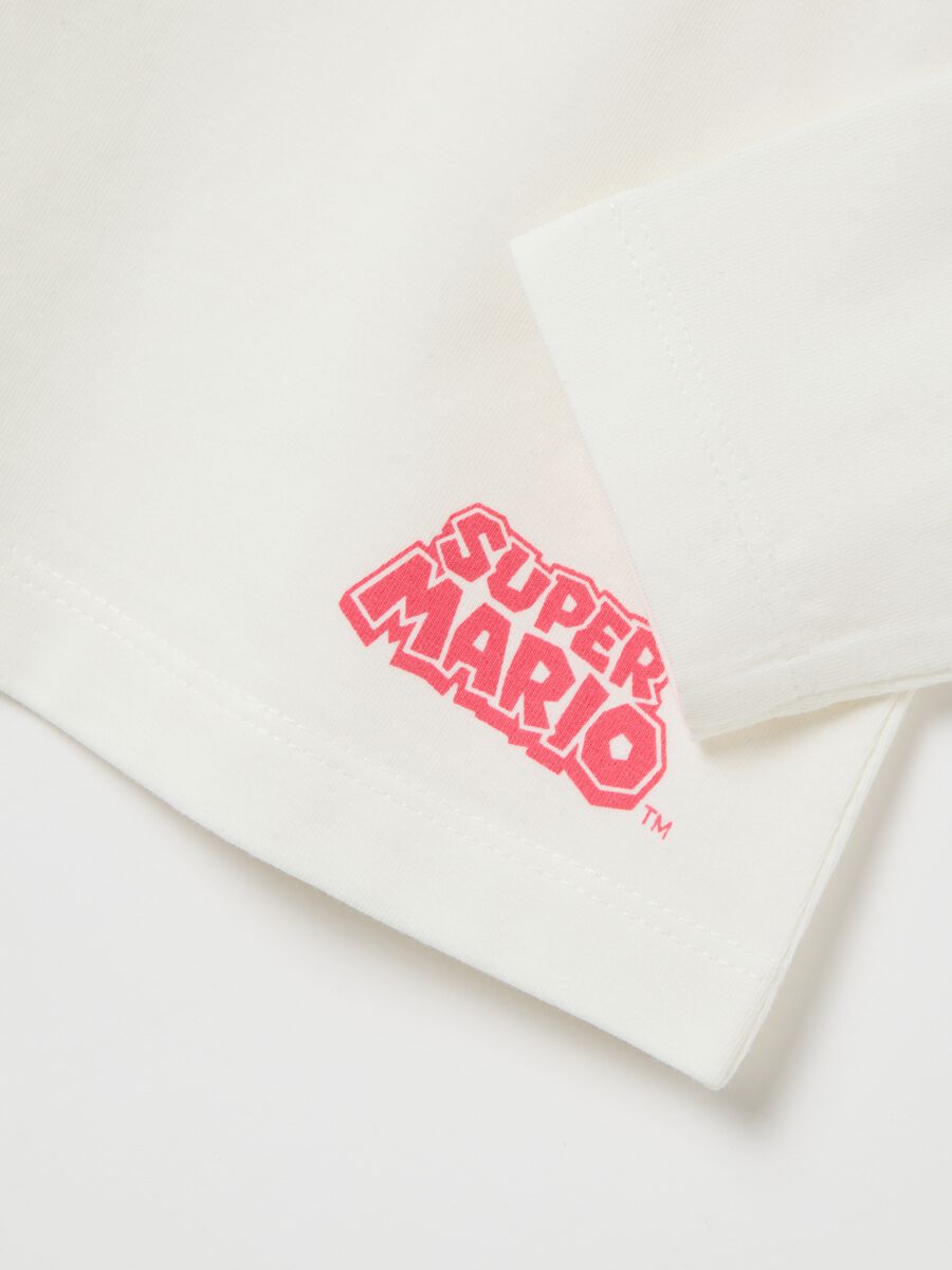White girls' stretch cotton T-shirt, regular fit with print_3