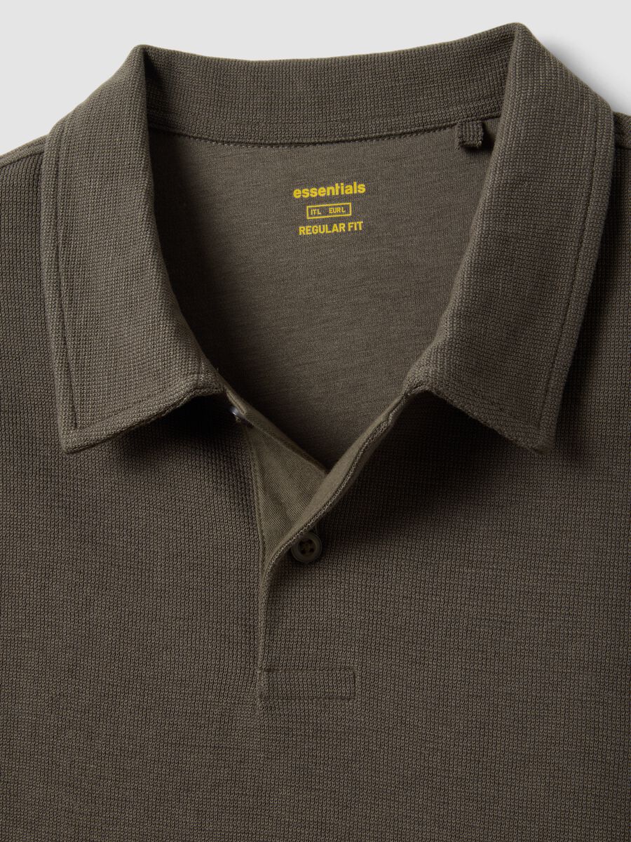 Brown regular fit stretch cotton polo_5