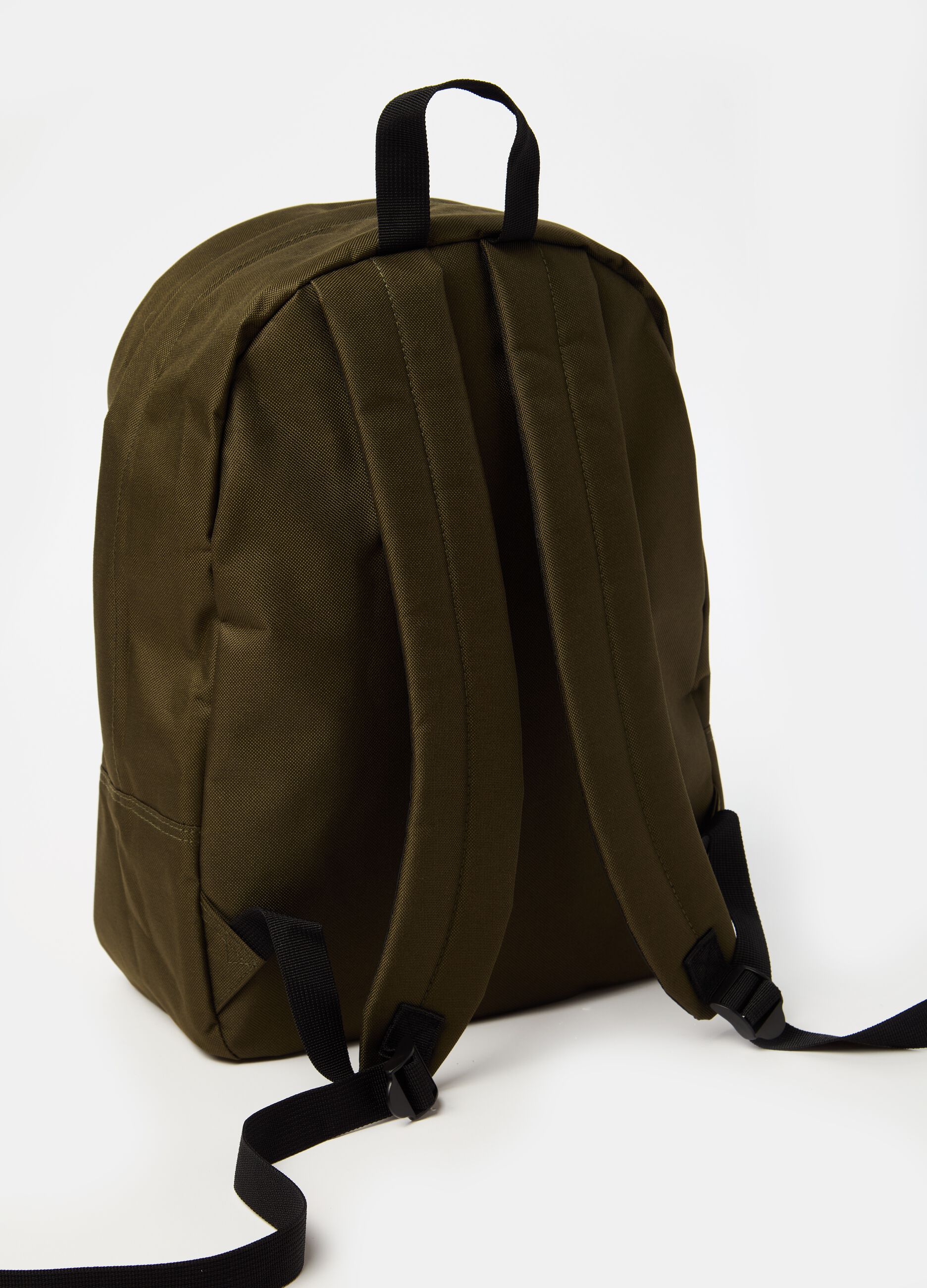 Backpack with external pocket and logo print