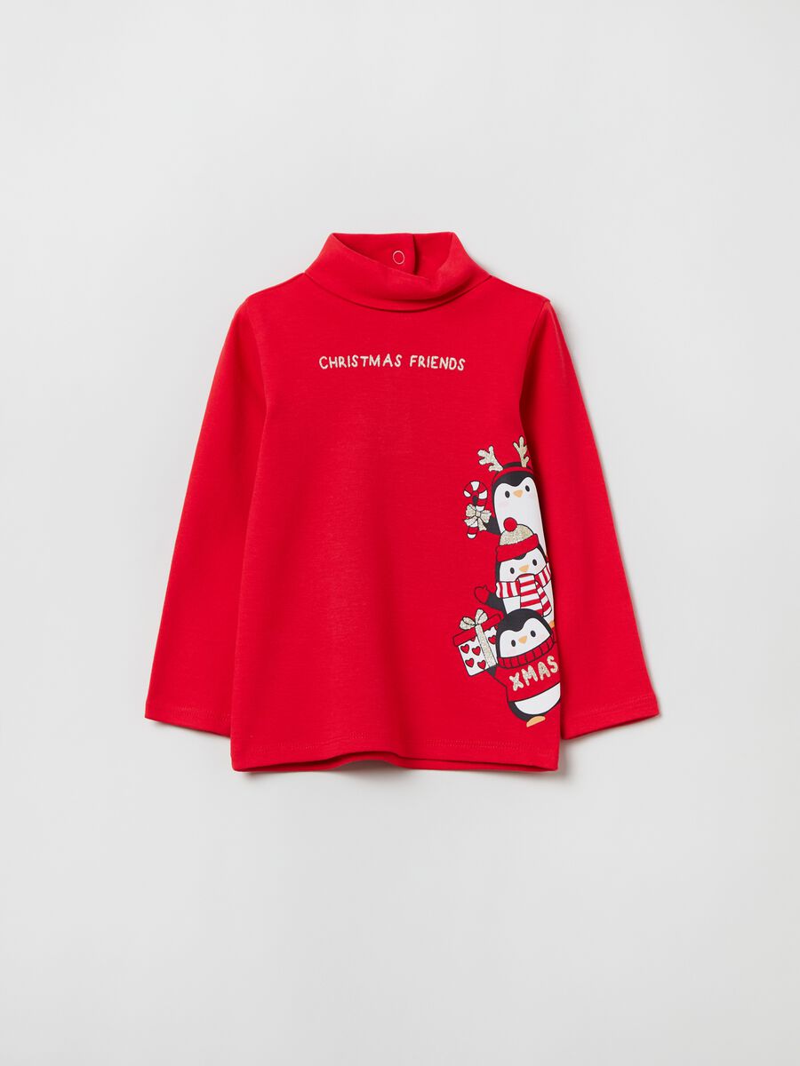 T-shirt maniche lunghe a collo alto_0