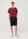Black organic cotton Bermuda shorts with elasticated waist_0