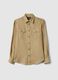 Camicia a maniche lunghe in puro lino beige regular fit_4