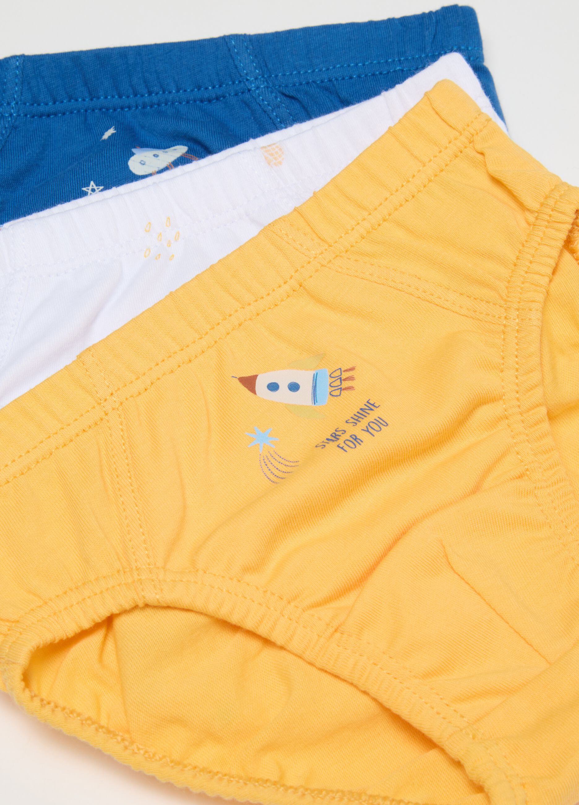 Set of 5 multicolour pure cotton boys' briefs