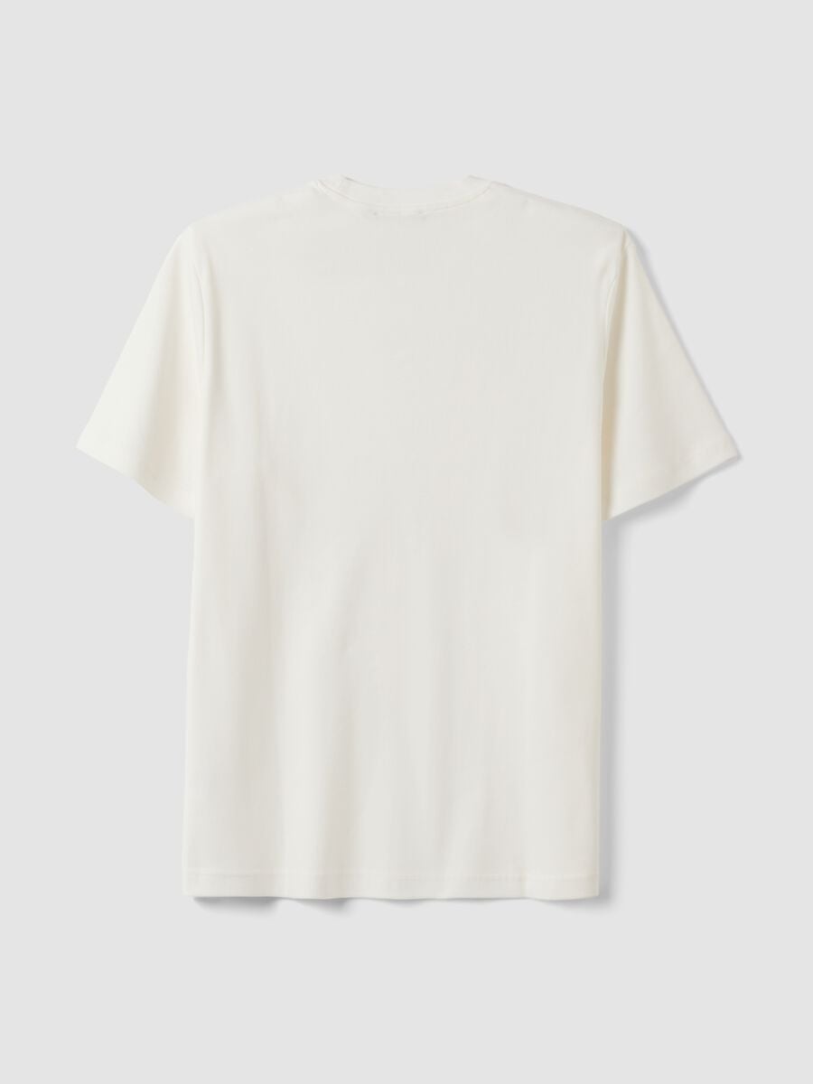 White pure cotton short-sleeve regular-fit T-shirt_5