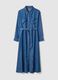 Long blue maternity dress in pure lyocell, regular fit_0