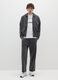 Black cotton blend relaxed fit trousers_0