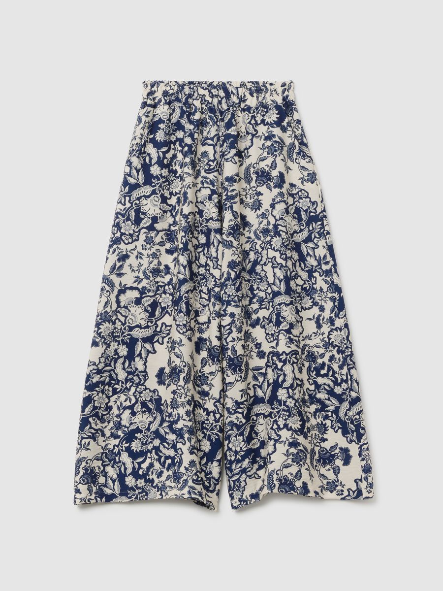 Women's Multicolour Regular Fit Trousers with Floral Pattern_4