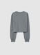 Grey girl's sweatshirt in pure cotton regular fit with printed heart_1