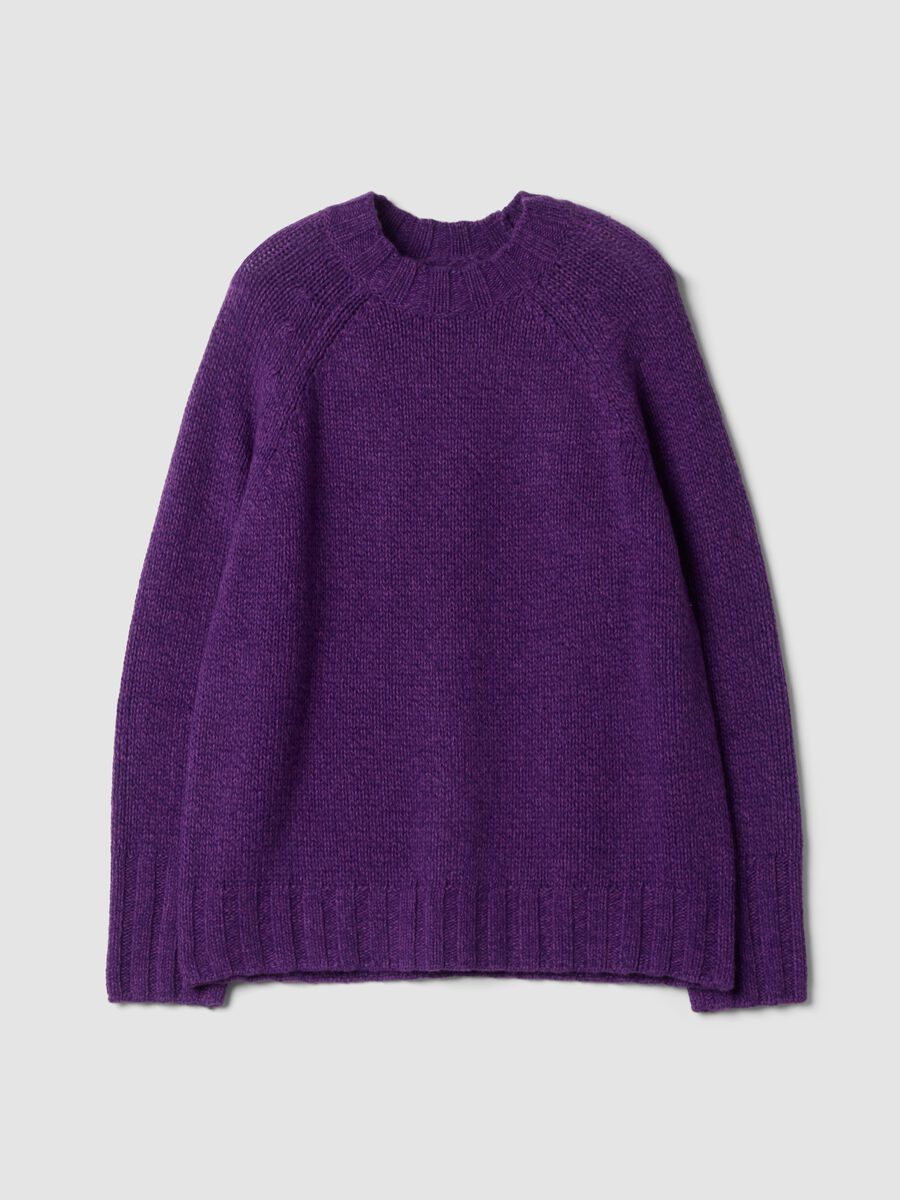Purple crew-neck wool-blend jumper_0