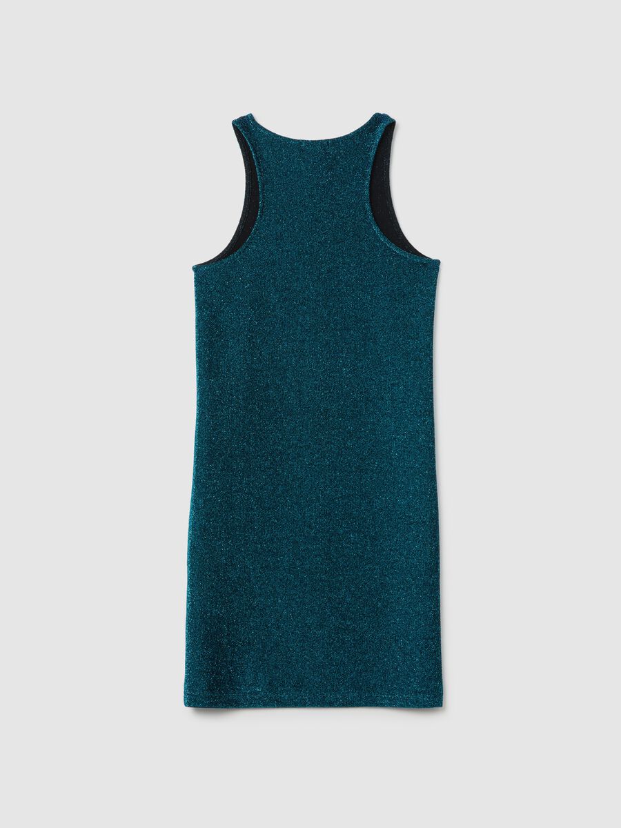 Girls' blue fitted midi dress_1