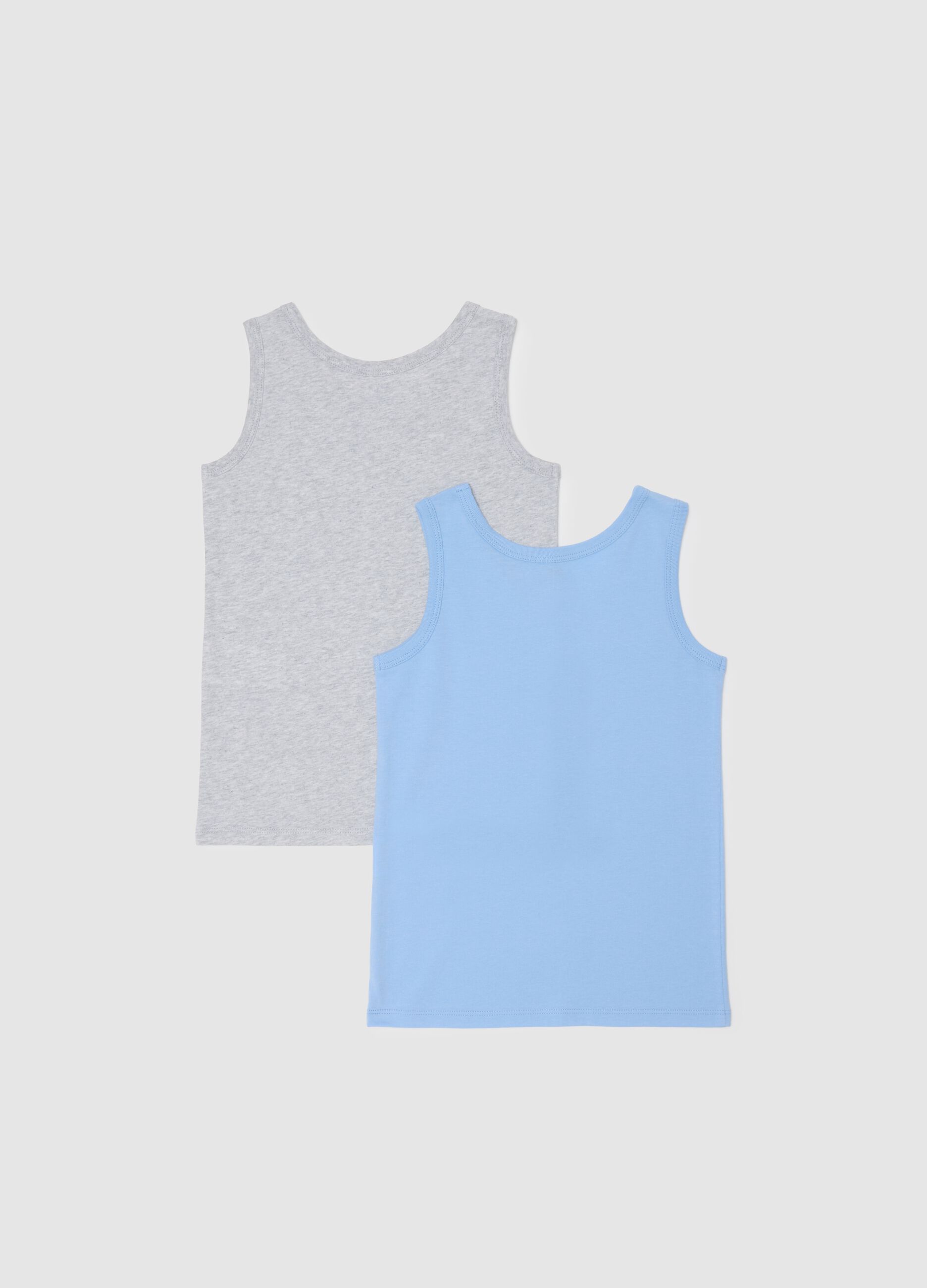 Blue and grey cotton vest