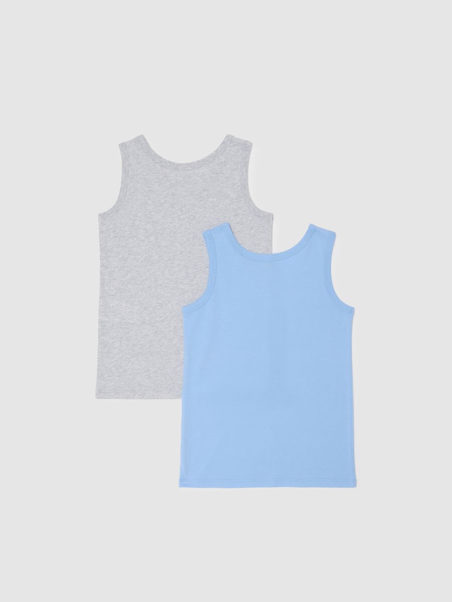 Blue and grey cotton vest_1